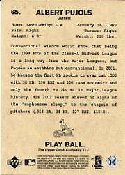 2003 Upper Deck Play Ball UD Promos #65 Albert Pujols back image