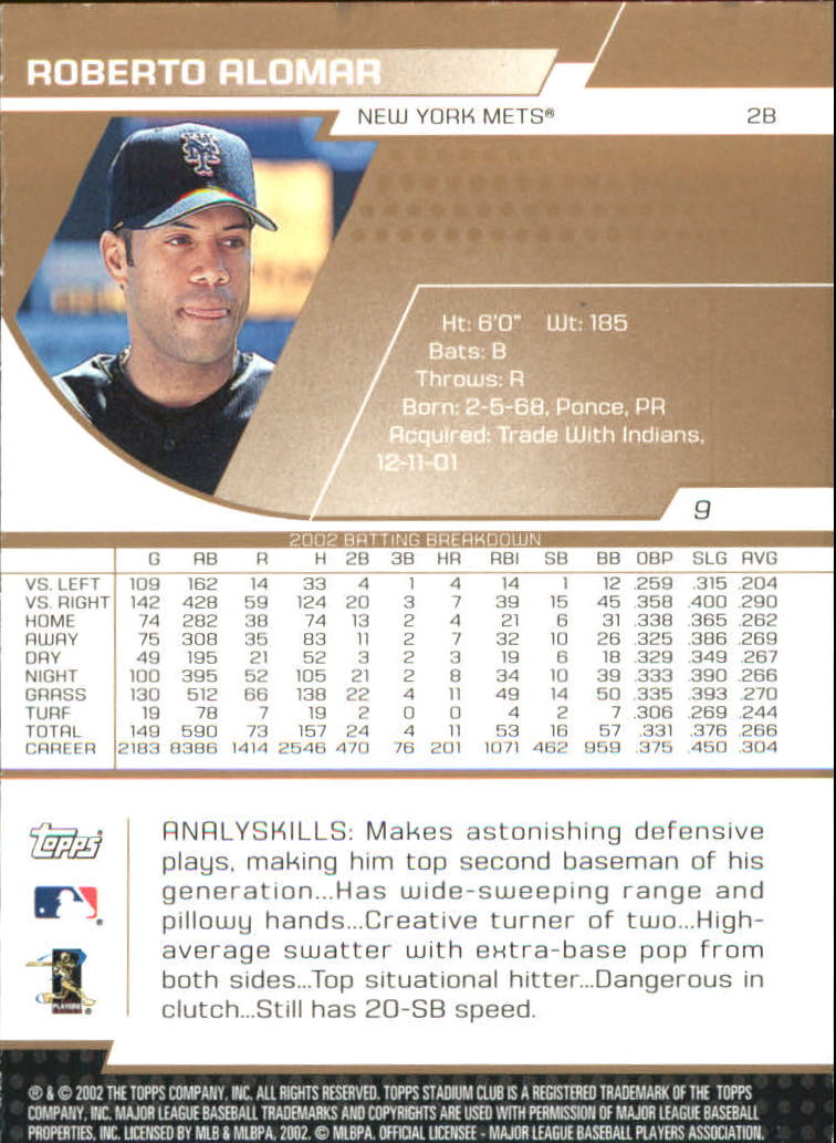 2003 Stadium Club Royal Gold #9  Roberto Alomar
