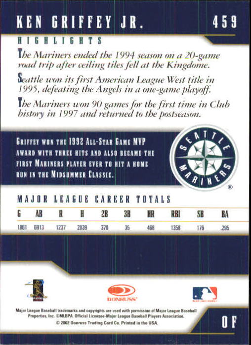 2003 Donruss Team Heroes #459 Ken Griffey Jr. M's