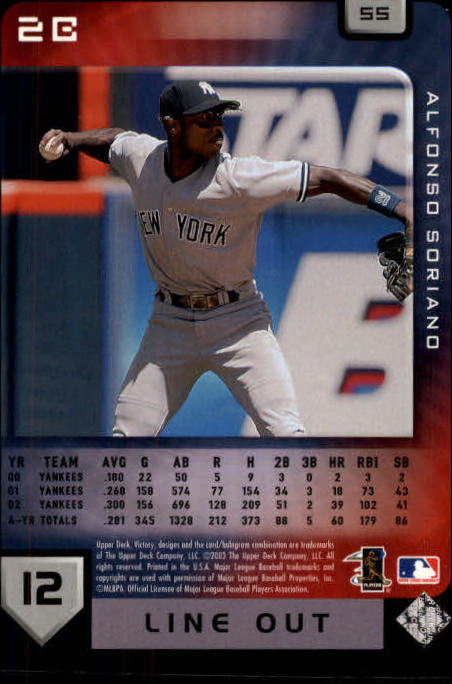2003 Upper Deck Victory #55 Alfonso Soriano back image
