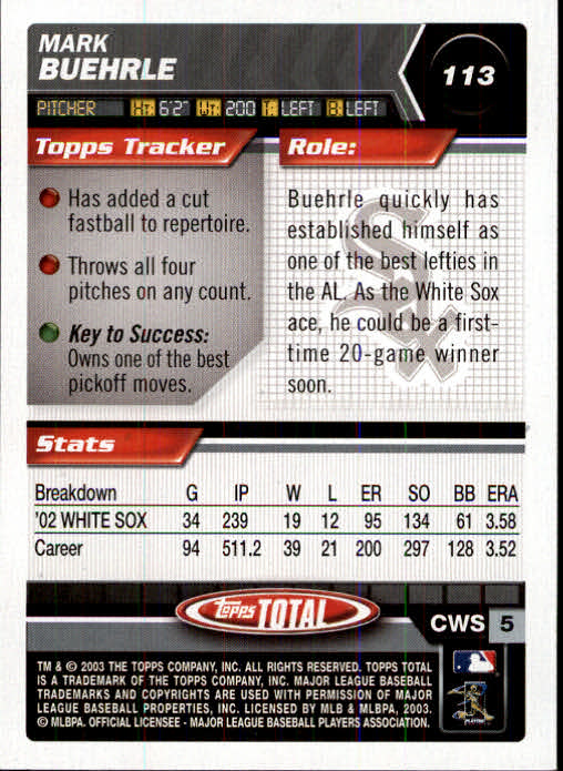 A9006- 2003 Topps Total Baseball Card #s 1-250 -You Pick- 15+ FREE US SHIP - Picture 444 of 480