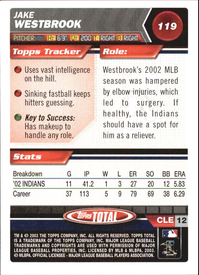 A9006- 2003 Topps Total Baseball Card #s 1-250 -You Pick- 15+ FREE US SHIP - Picture 201 of 480