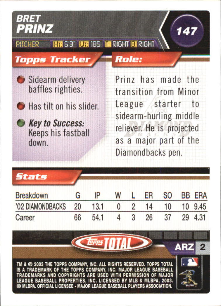 A9006- 2003 Topps Total Baseball Card #s 1-250 -You Pick- 15+ FREE US SHIP - Picture 253 of 480