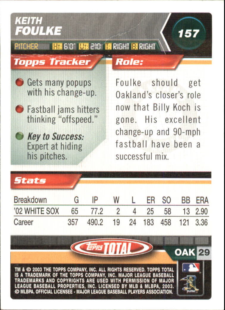 A9006- 2003 Topps Total Baseball Card #s 1-250 -You Pick- 15+ FREE US SHIP - Picture 271 of 480