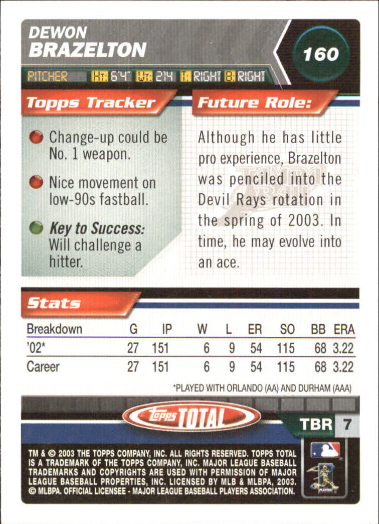 A9006- 2003 Topps Total Baseball Card #s 1-250 -You Pick- 15+ FREE US SHIP - Picture 275 of 480