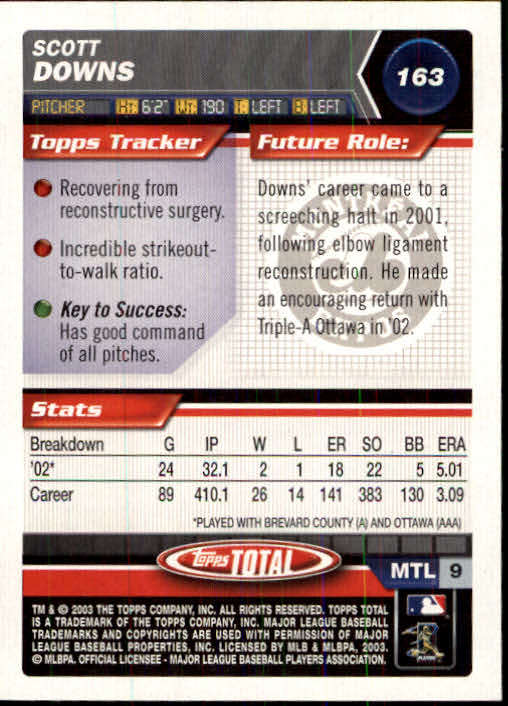 A9006- 2003 Topps Total Baseball Card #s 1-250 -You Pick- 15+ FREE US SHIP - Picture 281 of 480