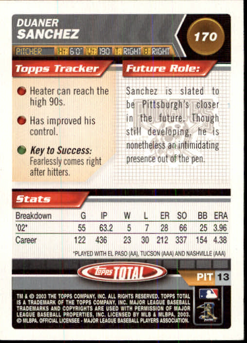A9006- 2003 Topps Total Baseball Card #s 1-250 -You Pick- 15+ FREE US SHIP - Picture 295 of 480