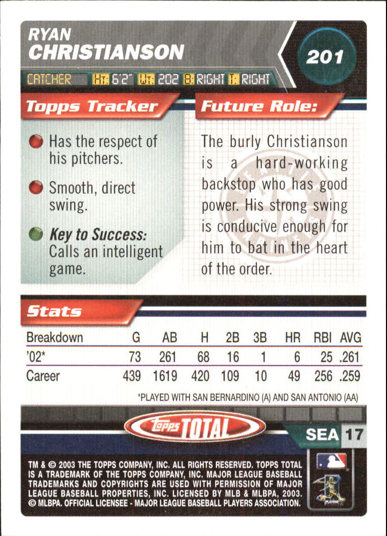 A9006- 2003 Topps Total Baseball Card #s 1-250 -You Pick- 15+ FREE US SHIP - Picture 341 of 480