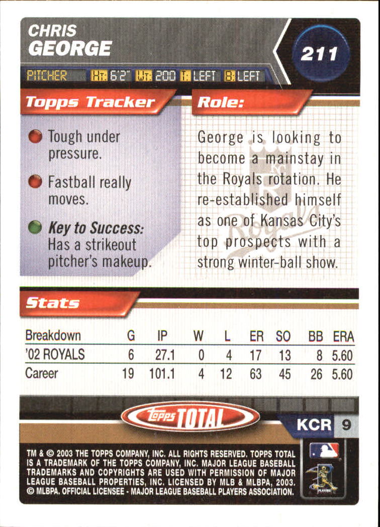 A9006- 2003 Topps Total Baseball Card #s 1-250 -You Pick- 15+ FREE US SHIP - Picture 359 of 480