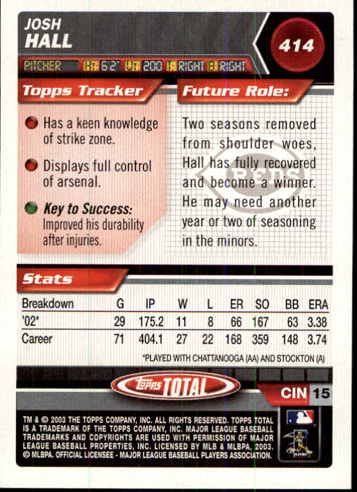 A9006- 2003 Topps Total Baseball Card #s 251-500 -You Pick- 15+ FREE US SHIP - Picture 426 of 438