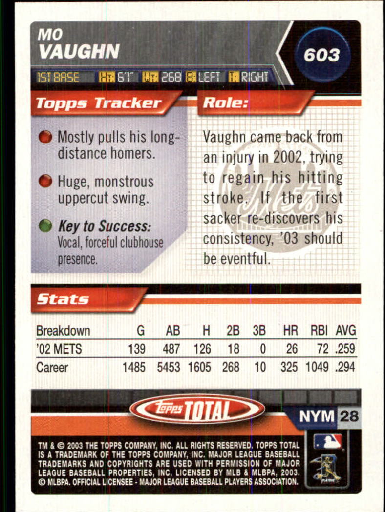 A9006- 2003 Topps Total Baseball Card #s 501-750 -You Pick- 15+ FREE US SHIP - Picture 174 of 471