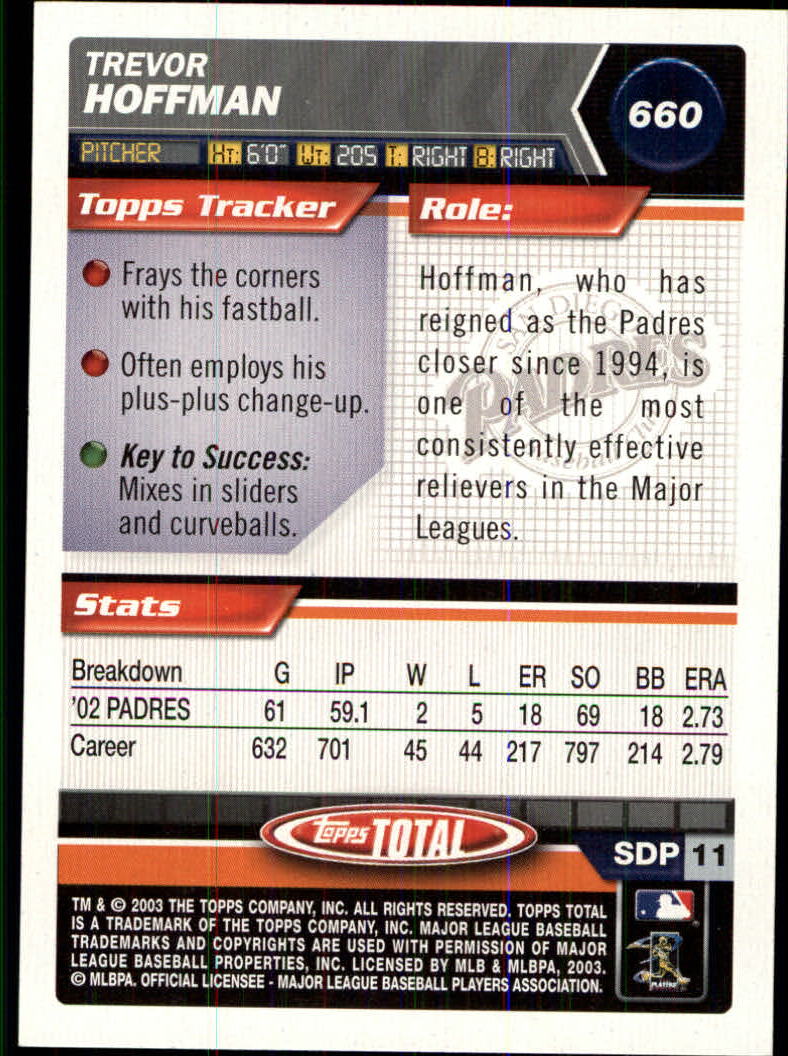 A9006- 2003 Topps Total Baseball Card #s 501-750 -You Pick- 15+ FREE US SHIP - Picture 442 of 471