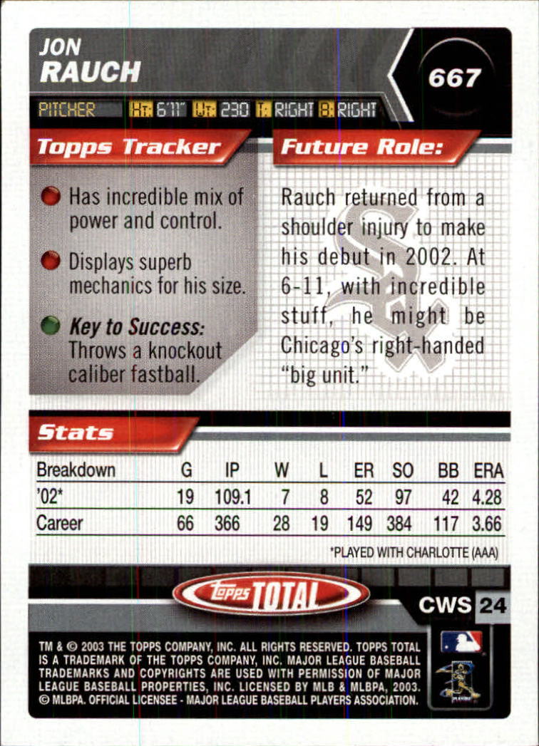 A9006- 2003 Topps Total Baseball Card #s 501-750 -You Pick- 15+ FREE US SHIP - Picture 287 of 471