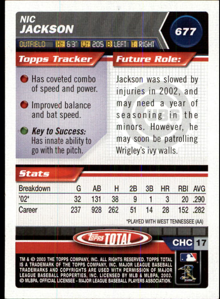 A9006- 2003 Topps Total Baseball Card #s 501-750 -You Pick- 15+ FREE US SHIP - Picture 301 of 471