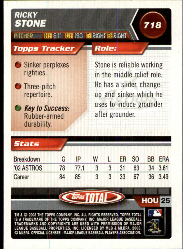 A9006- 2003 Topps Total Baseball Card #s 501-750 -You Pick- 15+ FREE US SHIP - Picture 369 of 471