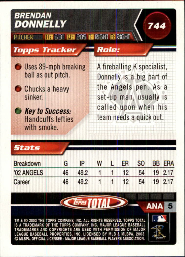 A9006- 2003 Topps Total Baseball Card #s 501-750 -You Pick- 15+ FREE US SHIP - Picture 413 of 471