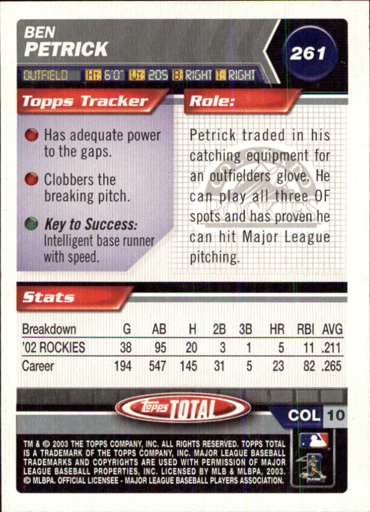 A9006- 2003 Topps Total Baseball Assorted Inserts -You Pick- 15+ FREE US SHIP - Picture 109 of 255