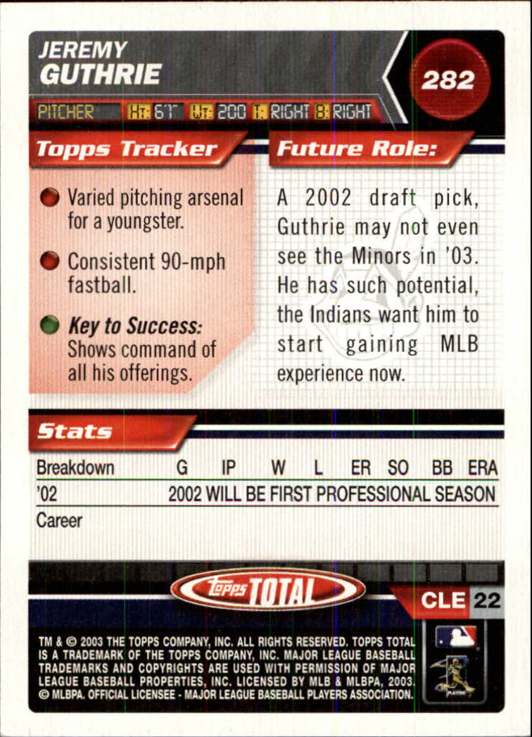 A9006- 2003 Topps Total Baseball Assorted Inserts -You Pick- 15+ FREE US SHIP - Picture 119 of 255