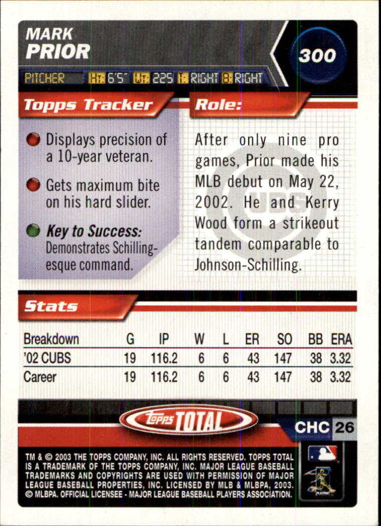 A9006- 2003 Topps Total Baseball Assorted Inserts -You Pick- 15+ FREE US SHIP - Picture 207 of 255