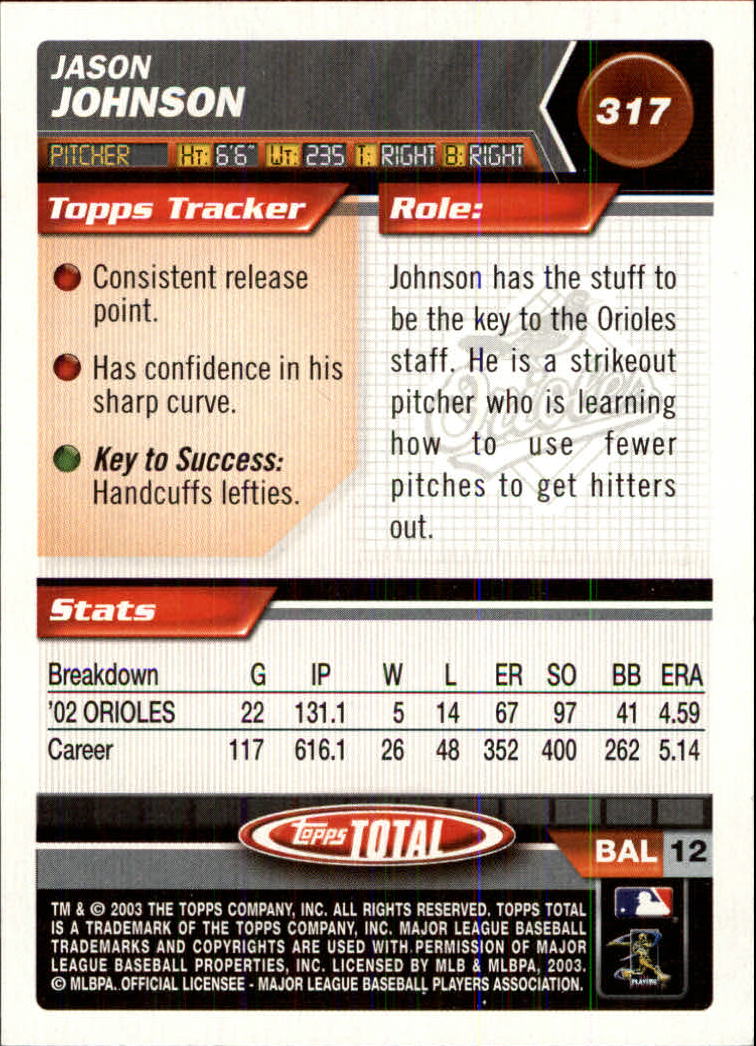 A9006- 2003 Topps Total Baseball Assorted Inserts -You Pick- 15+ FREE US SHIP - Picture 151 of 255