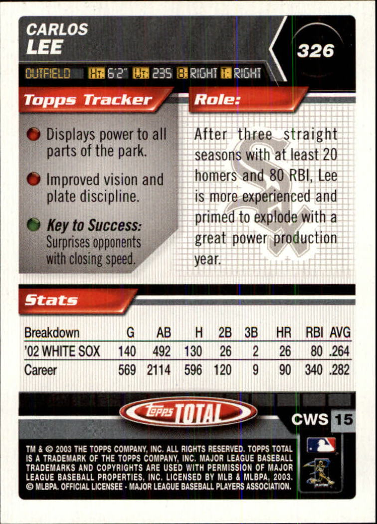 A9006- 2003 Topps Total Baseball Assorted Inserts -You Pick- 15+ FREE US SHIP - Picture 153 of 255