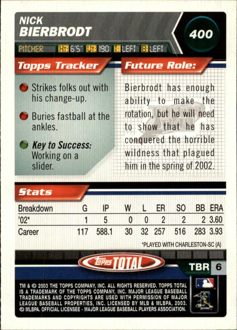 A9006- 2003 Topps Total Baseball Assorted Inserts -You Pick- 15+ FREE US SHIP - Picture 51 of 255