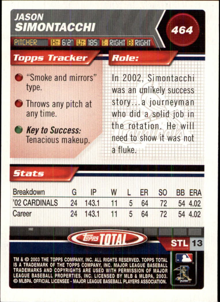 A9006- 2003 Topps Total Baseball Assorted Inserts -You Pick- 15+ FREE US SHIP - Picture 81 of 255