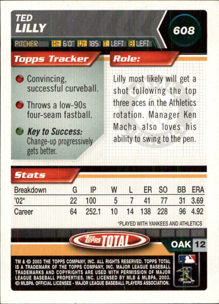 A9006- 2003 Topps Total Baseball Assorted Inserts -You Pick- 15+ FREE US SHIP - Picture 181 of 255