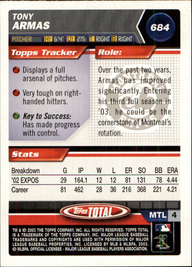 A9006- 2003 Topps Total Baseball Assorted Inserts -You Pick- 15+ FREE US SHIP - Picture 73 of 255