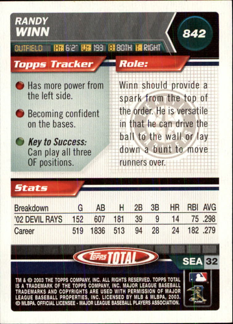 A9006- 2003 Topps Total Baseball Assorted Inserts -You Pick- 15+ FREE US SHIP - Picture 163 of 255