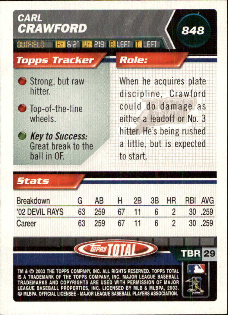 A9006- 2003 Topps Total Baseball Assorted Inserts -You Pick- 15+ FREE US SHIP - Picture 211 of 255
