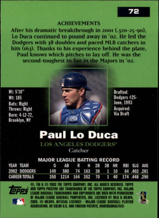 A6351- 2003 Topps Pristine BB Cards 1-190 +Inserts -You Pick- 15+ FREE US SHIP - Picture 107 of 253