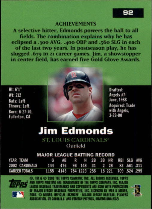 A6351- 2003 Topps Pristine BB Cards 1-190 +Inserts -You Pick- 15+ FREE US SHIP - Picture 139 of 253