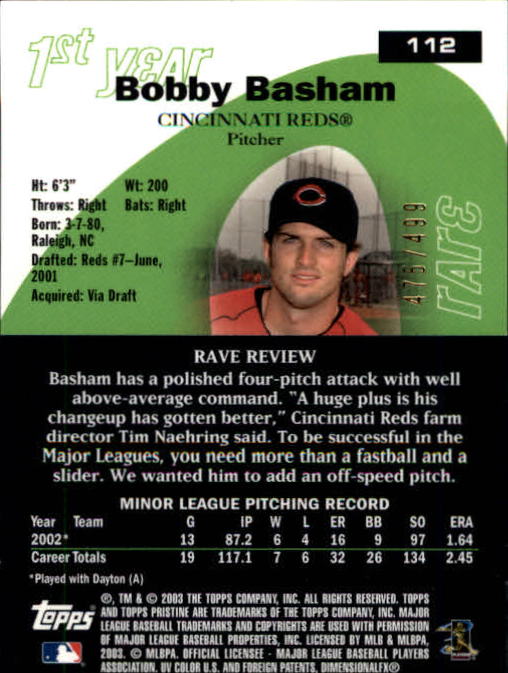 A6351- 2003 Topps Pristine BB Cards 1-190 +Inserts -You Pick- 15+ FREE US SHIP - Picture 159 of 253