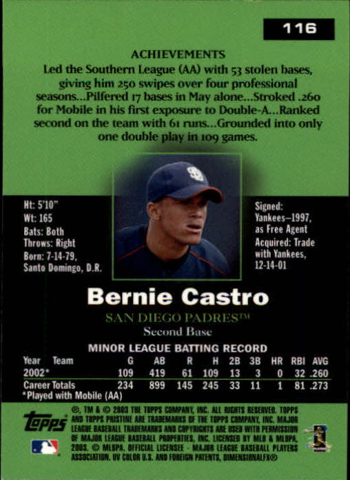 A6351- 2003 Topps Pristine BB Cards 1-190 +Inserts -You Pick- 15+ FREE US SHIP - Picture 161 of 253
