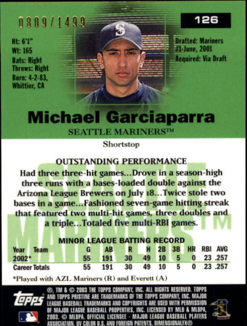 A6351- 2003 Topps Pristine BB Cards 1-190 +Inserts -You Pick- 15+ FREE US SHIP - Picture 173 of 253
