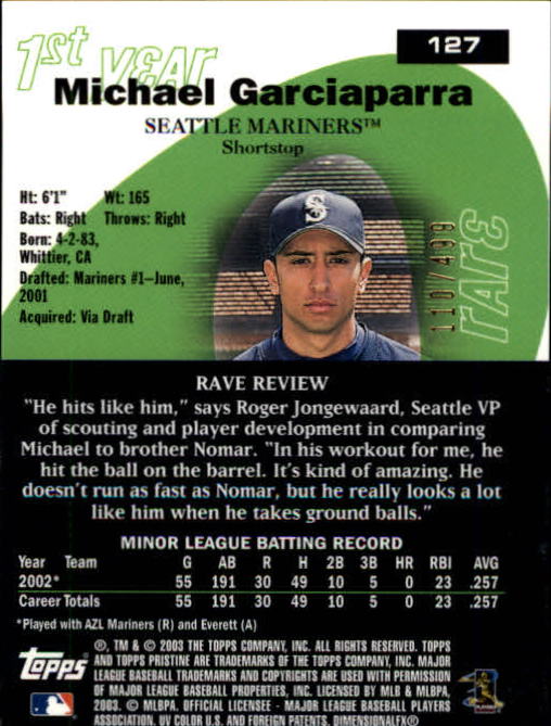 A6351- 2003 Topps Pristine BB Cards 1-190 +Inserts -You Pick- 15+ FREE US SHIP - Picture 175 of 253