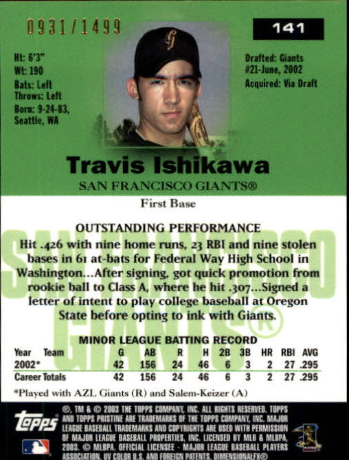 A6351- 2003 Topps Pristine BB Cards 1-190 +Inserts -You Pick- 15+ FREE US SHIP - Picture 195 of 253