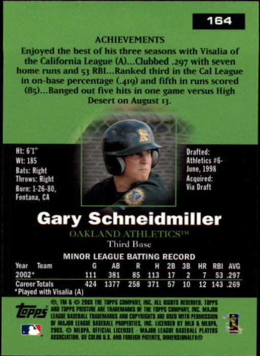 A6351- 2003 Topps Pristine BB Cards 1-190 +Inserts -You Pick- 15+ FREE US SHIP - Picture 219 of 253