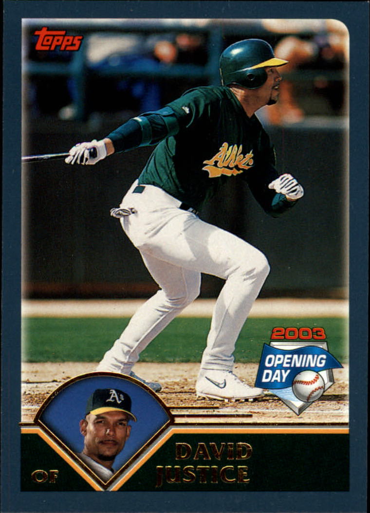 2002 TOPPS TOTAL DAVID JUSTICE OAKLAND ATHLETICS #363