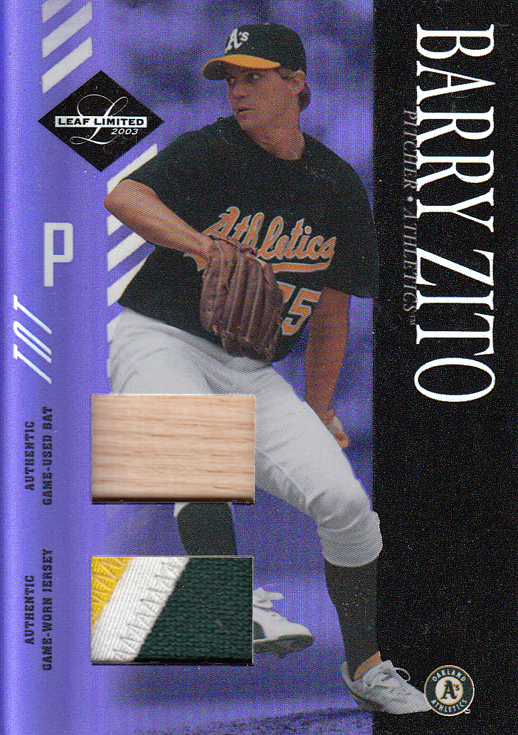 2003 Leaf Limited TNT Prime #90 Barry Zito A Bat-Jsy