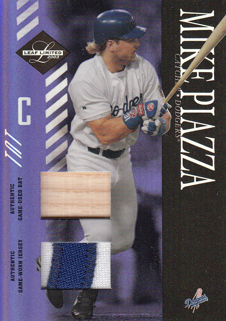 2003 Leaf Limited TNT Prime #105 M.Piazza Dodgers Bat-Jsy