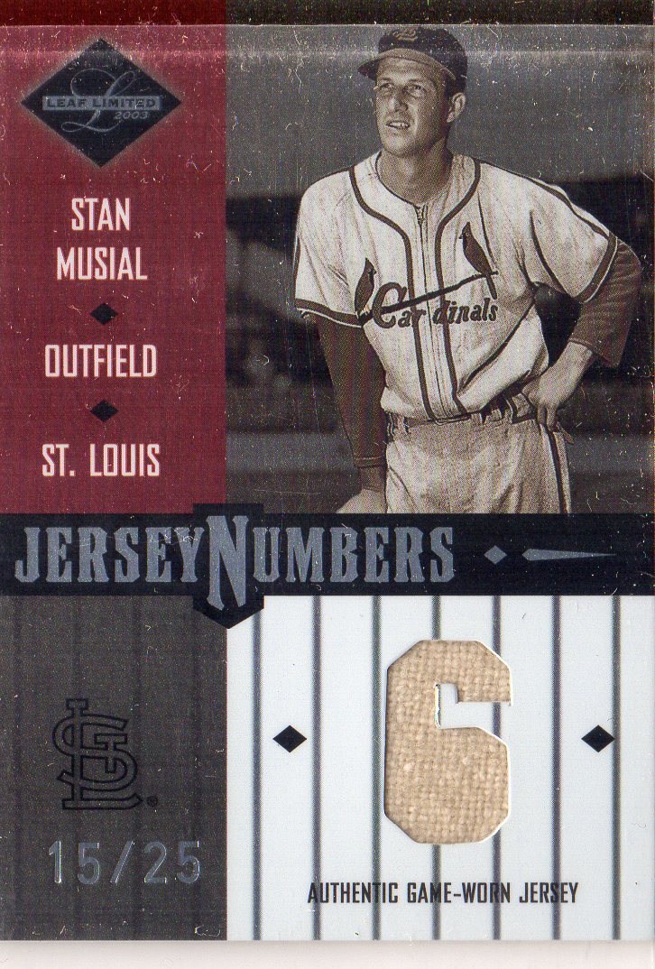 2003 Leaf Limited Jersey Numbers #82 Stan Musial/Enos Slaughter/25