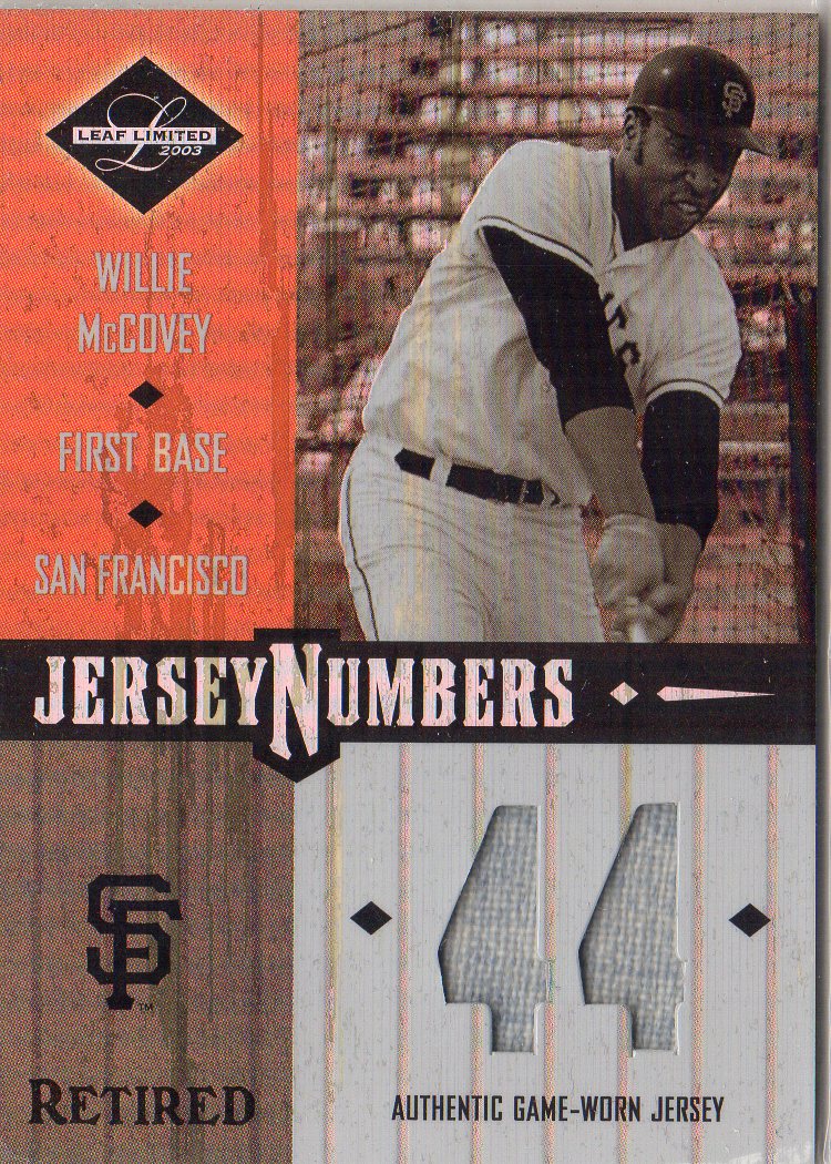 2003 Leaf Limited Jersey Numbers Retired #54 Willie McCovey/44