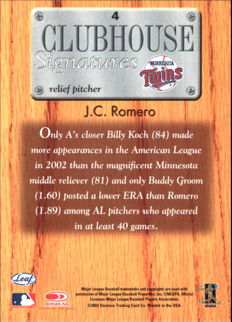 A1665- 2003 Leaf Baseball Cards 201-329 +Inserts -You Pick- 15+ FREE US SHIP - Picture 241 of 243