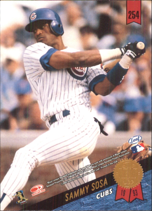 2003 Leaf #254 Sammy Sosa PT back image