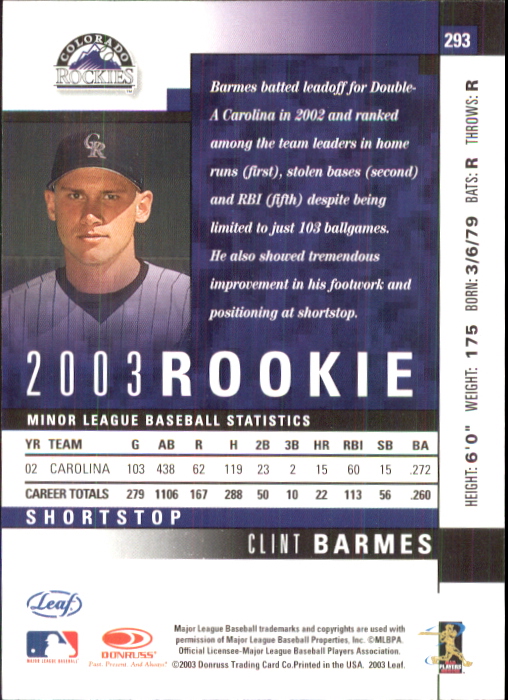 A1665- 2003 Leaf Baseball Cards 201-329 +Inserts -You Pick- 15+ FREE US SHIP - Picture 185 of 243