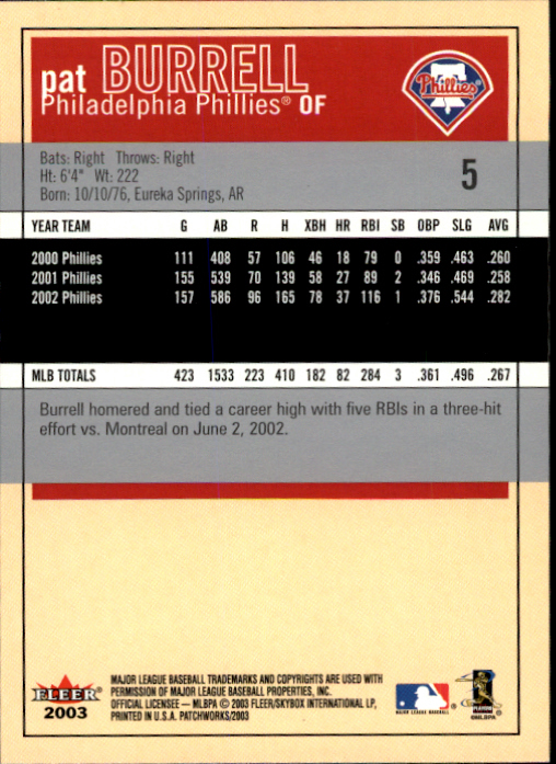2003 Fleer Patchworks Baseball "Main Set" Cards - Picture 11 of 189