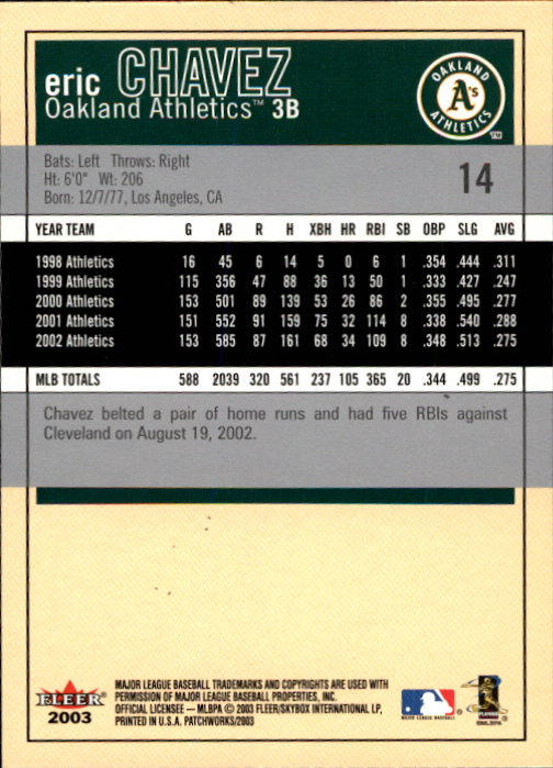 2003 Fleer Patchworks Baseball "Main Set" Cards - Picture 25 of 189