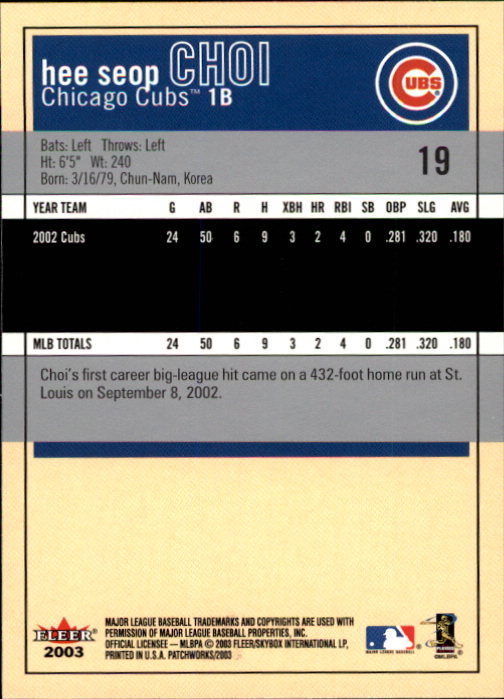 2003 Fleer Patchworks Baseball "Main Set" Cards - Picture 35 of 189